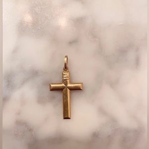 14K gold cross pendant